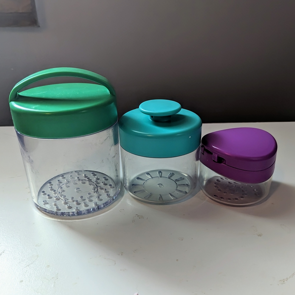 Set of Three Colorful Storage Containers